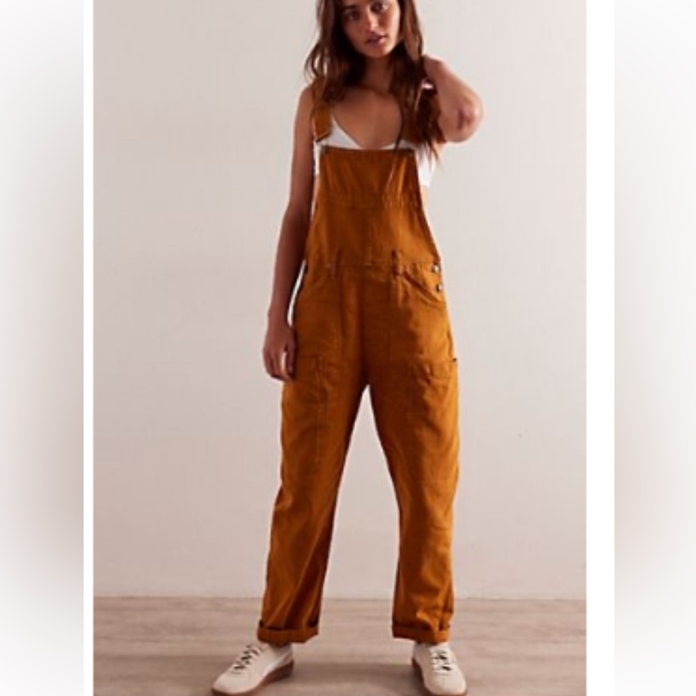 Free People Mustard Women Jeans Overalls